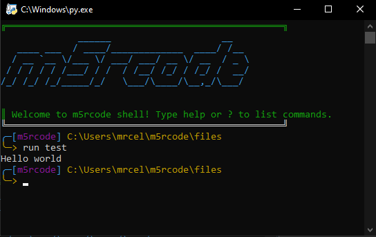 m5r File Execution Screenshot